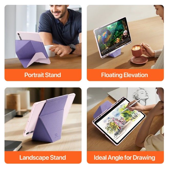 Dux Ducis - Samsung Galaxy Tab S10 FE+ Hülle - Kunstleder Bookcover - Vers Series - pink