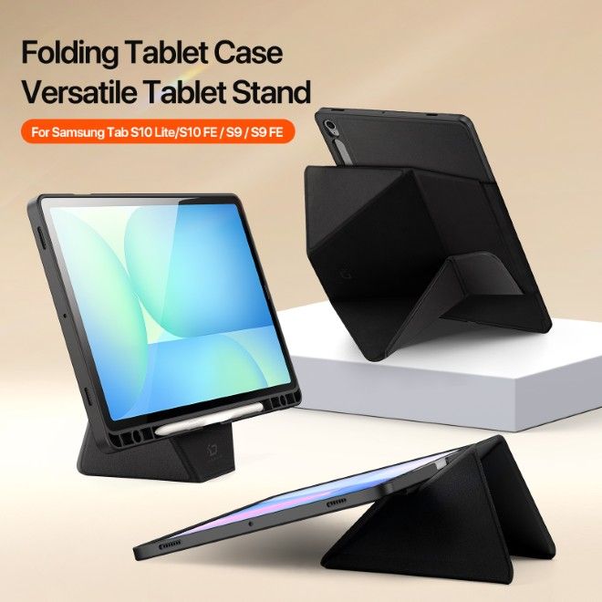 Dux Ducis - Samsung Galaxy Tab S10 Lite / S10 FE / S9 / S9 FE Hülle - Kunstleder Bookcover - Vers Series - schwarz