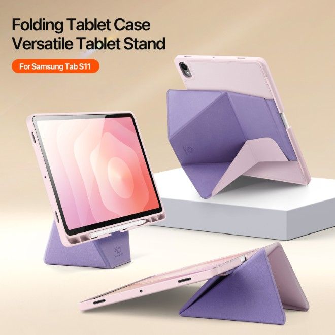 Dux Ducis - Samsung Galaxy Tab S11 Hülle - Kunstleder Bookcover - Vers Series - pink