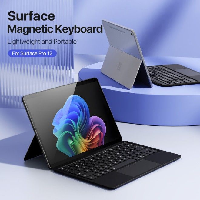Dux Ducis - Microsoft Surface Pro 12 Clavier - Disposition anglaise - Série CK Pro - noir