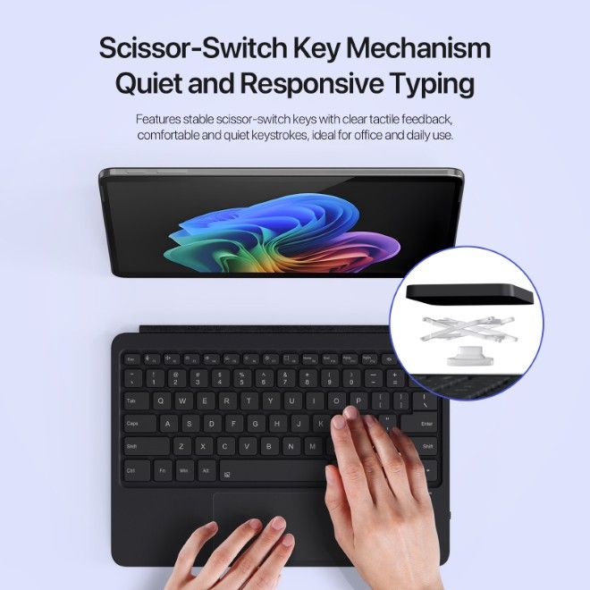 Dux Ducis - Microsoft Surface Pro 12 Clavier - Disposition anglaise - Série CK Pro - noir