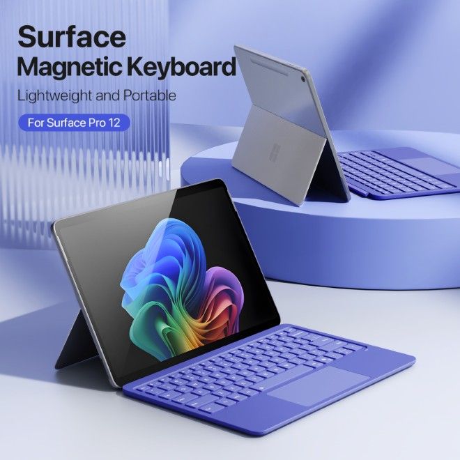 Dux Ducis - Microsoft Surface Pro 12 Clavier - Disposition Anglaise - Série CK Pro - Violet