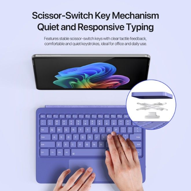 Dux Ducis - Microsoft Surface Pro 12 Clavier - Disposition Anglaise - Série CK Pro - Violet