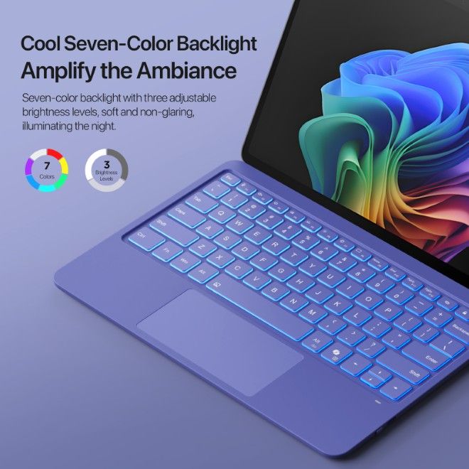 Dux Ducis - Microsoft Surface Pro 12 Clavier - Disposition Anglaise - Série CK Pro - Violet