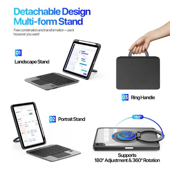 Dux Ducis - iPad 2025 (11. Gen) / iPad 2022 (10. Gen) Tastatur Hülle - Keyboard Case - VK Series - schwarz