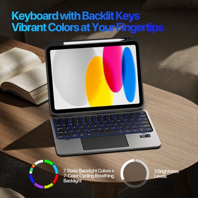 Dux Ducis - iPad 2025 (11. Gen) / iPad 2022 (10. Gen) Tastatur Hülle - Keyboard Case - VK Series - schwarz