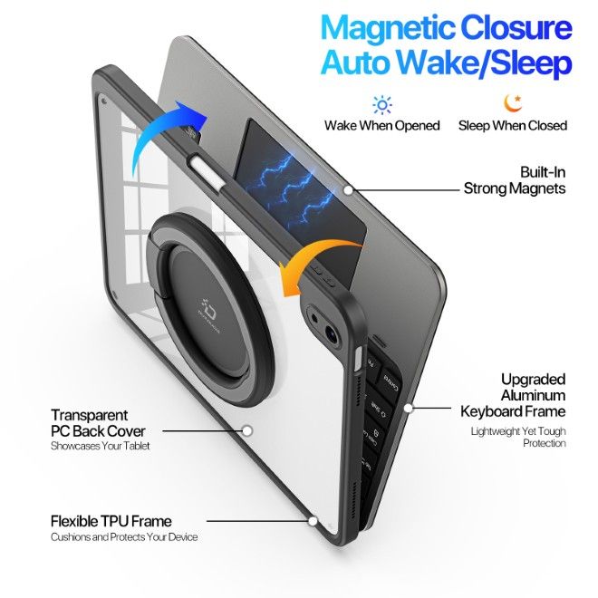 Dux Ducis - iPad 2025 (11. Gen) / iPad 2022 (10. Gen) Tastatur Hülle - Keyboard Case - VK Series - schwarz