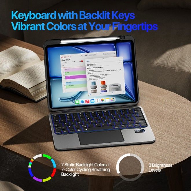 Dux Ducis - iPad Air 11 (2025/2024/2022/2020) Tastatur Hülle - Keyboard Case - VK Series - schwarz