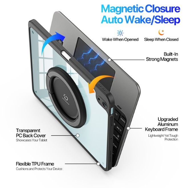 Dux Ducis - iPad Air 11 (2025/2024/2022/2020) Tastatur Hülle - Keyboard Case - VK Series - schwarz