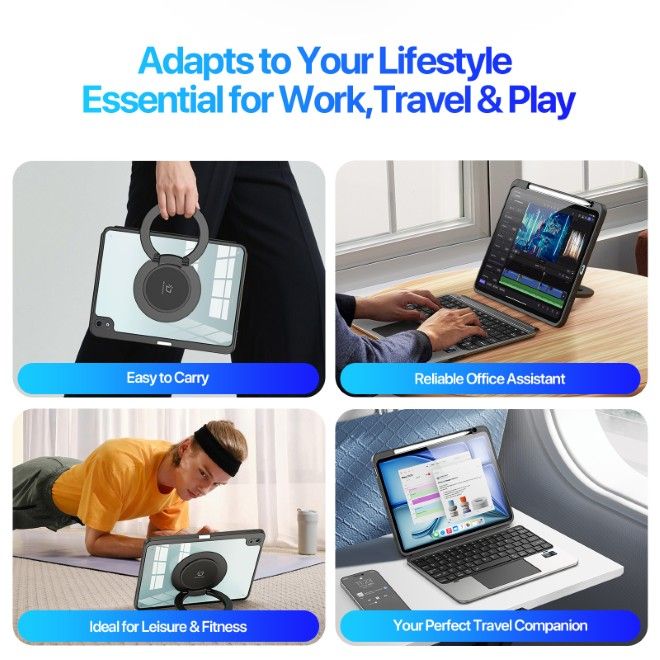 Dux Ducis - iPad Air 11 (2025/2024/2022/2020) Tastatur Hülle - Keyboard Case - VK Series - schwarz