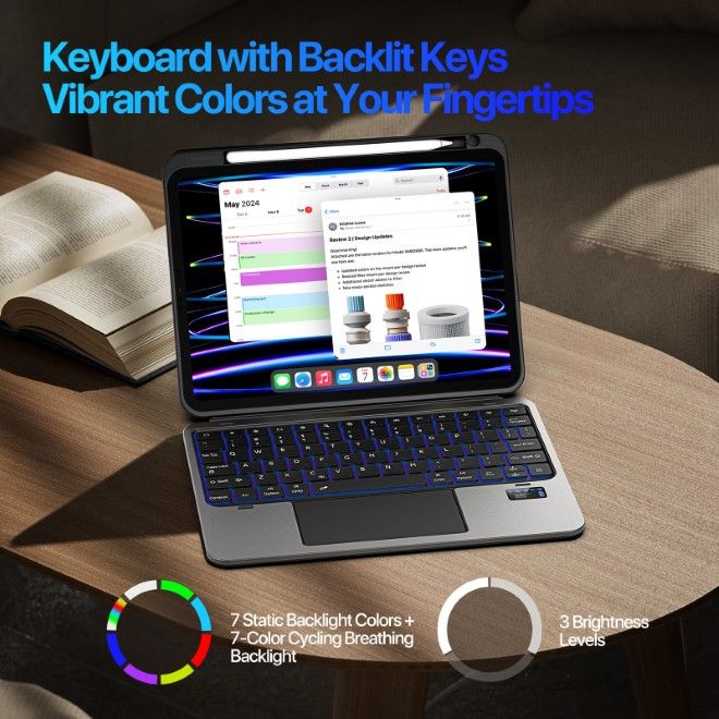 Dux Ducis - iPad Pro 11 (2022/2021/2020) Tastatur Hülle - Keyboard Case - VK Series - schwarz