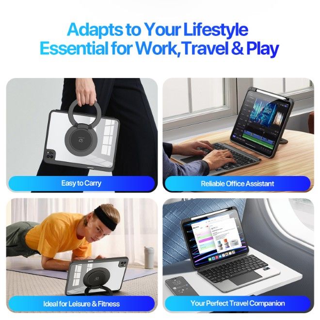 Dux Ducis - iPad Pro 11 (2022/2021/2020) Tastatur Hülle - Keyboard Case - VK Series - schwarz