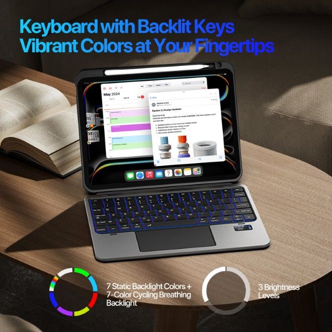 Dux Ducis - iPad Pro 11 (2025/2024) Tastatur Hülle - Keyboard Case - VK Series - schwarz