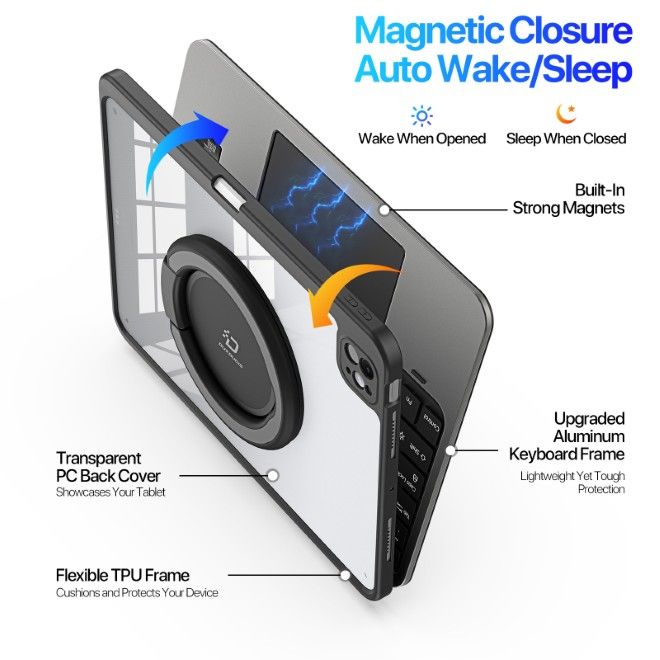 Dux Ducis - iPad Pro 11 (2025/2024) Tastatur Hülle - Keyboard Case - VK Series - schwarz
