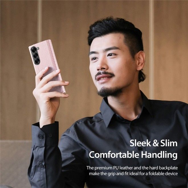 Dux Ducis - Samsung Galaxy Z Fold7 Hülle - Leder Case - Bril Series - pink