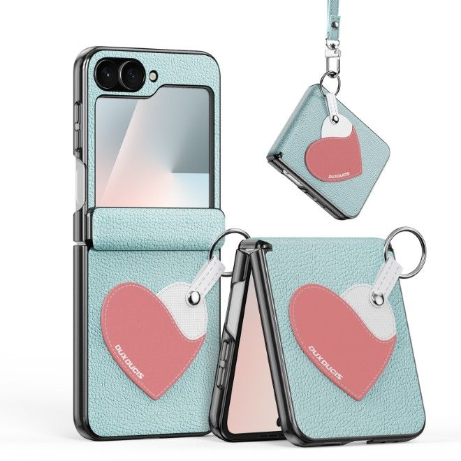 Dux Ducis - Samsung Galaxy Z Flip7 FE / Z Flip6 Hülle - Leder Hardcase - Luvy Series - blau