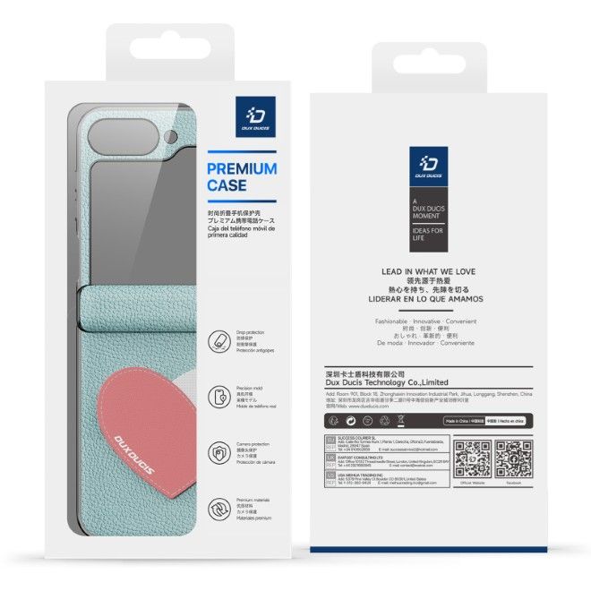 Dux Ducis - Samsung Galaxy Z Flip7 FE / Z Flip6 Hülle - Leder Hardcase - Luvy Series - blau