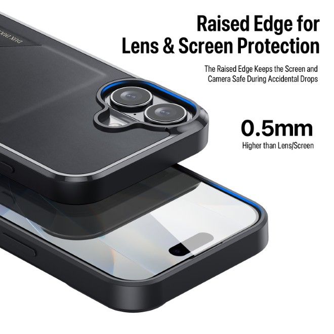 Dux Ducis - iPhone 17 Hülle - Hardcase mit Kartenfach - Pocard Series - schwarz