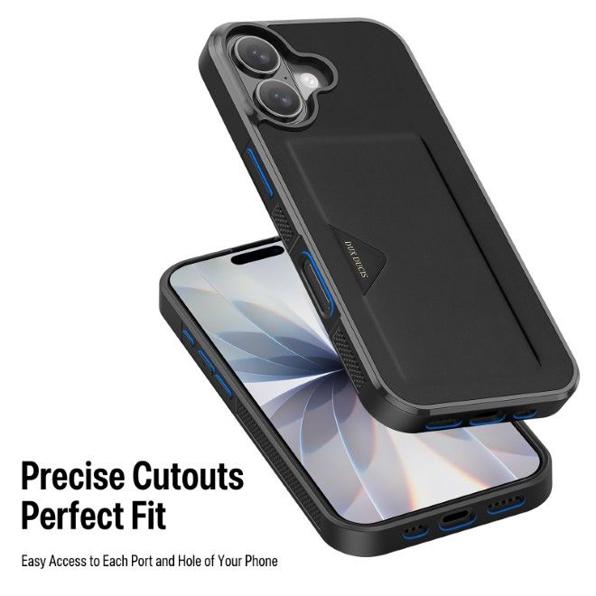 Dux Ducis - iPhone 17 Hülle - Hardcase mit Kartenfach - Pocard Series - schwarz