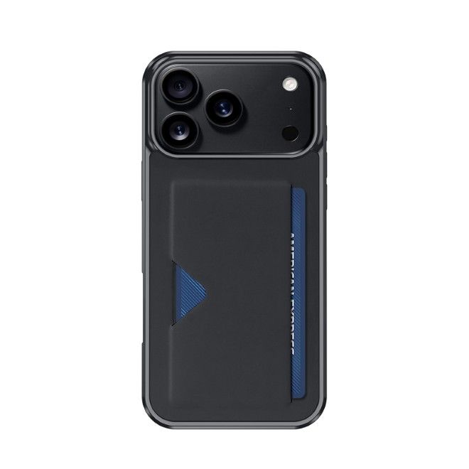 Dux Ducis - iPhone 17 Pro Hülle - Hardcase mit Kartenfach - Pocard Series - schwarz