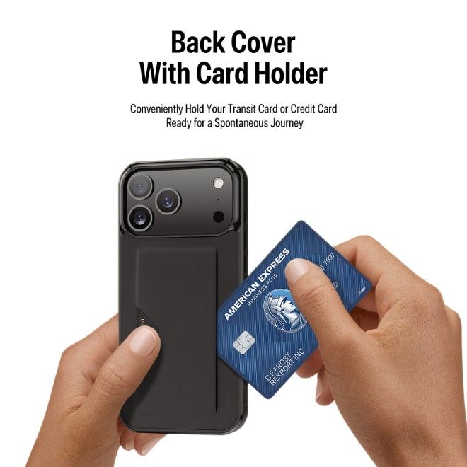 Dux Ducis - iPhone 17 Pro Max Hülle - Hardcase mit Kartenfach - Pocard Series - schwarz