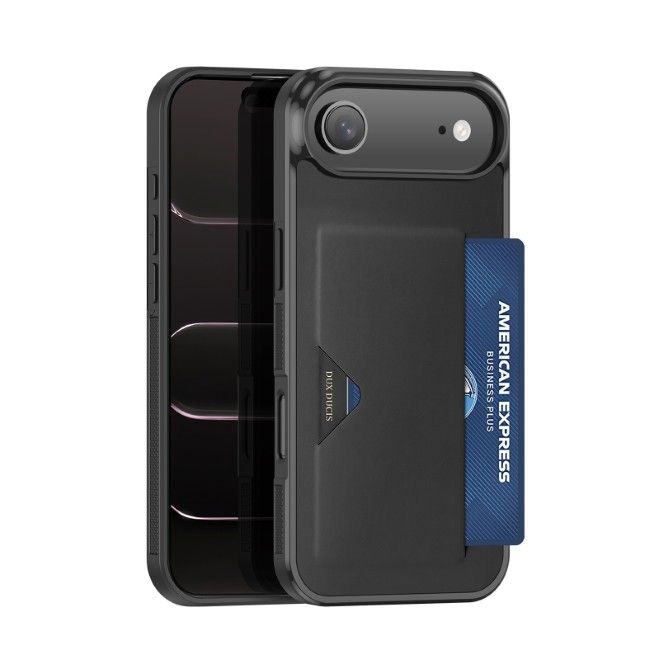 Dux Ducis - iPhone Air Hülle - Hardcase mit Kartenfach - Pocard Series - schwarz