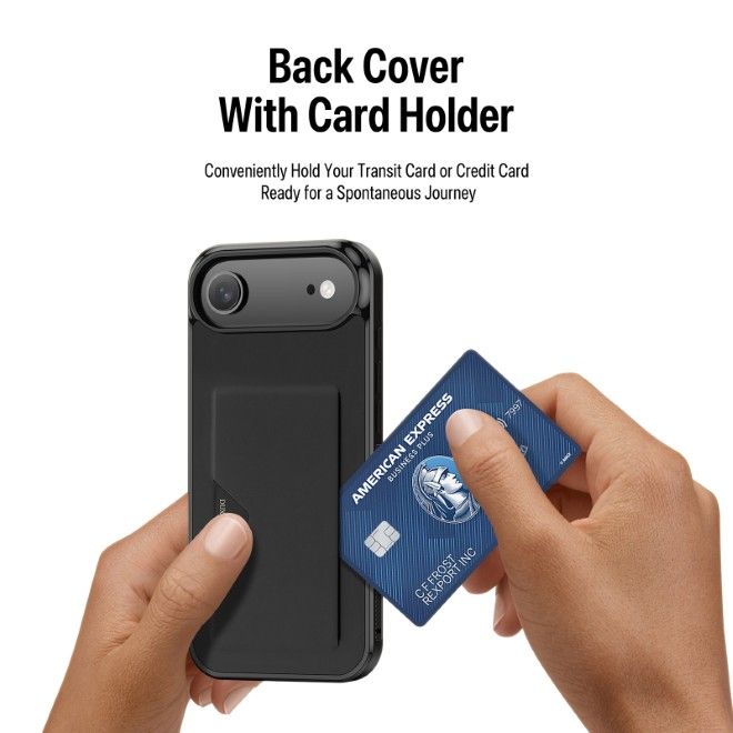 Dux Ducis - iPhone Air Hülle - Hardcase mit Kartenfach - Pocard Series - schwarz