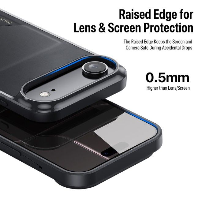 Dux Ducis - iPhone Air Hülle - Hardcase mit Kartenfach - Pocard Series - schwarz