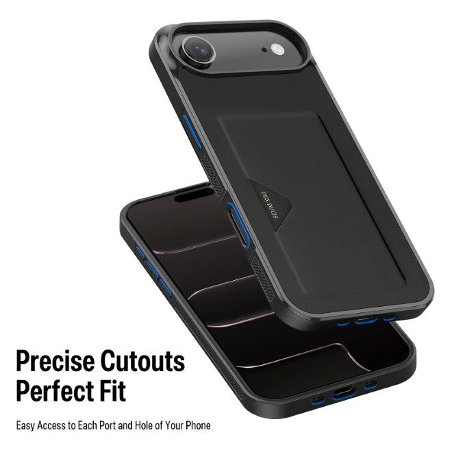 Dux Ducis - iPhone Air Hülle - Hardcase mit Kartenfach - Pocard Series - schwarz