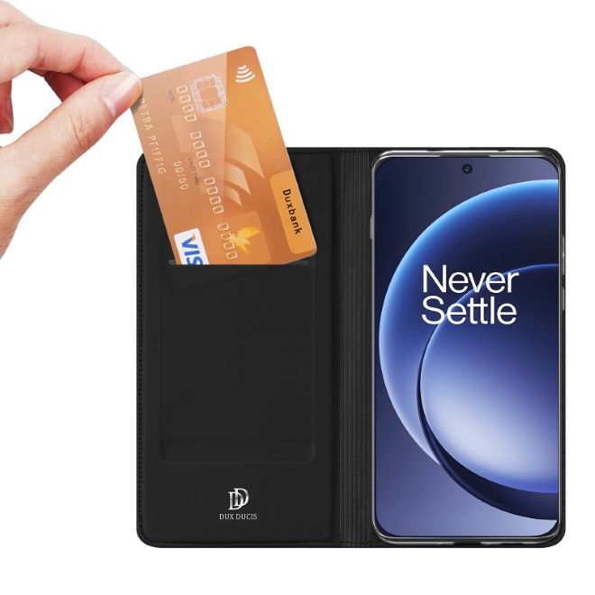 Dux Ducis - OnePlus 15 Hülle - Handy Bookcover - Skin Pro Series - schwarz