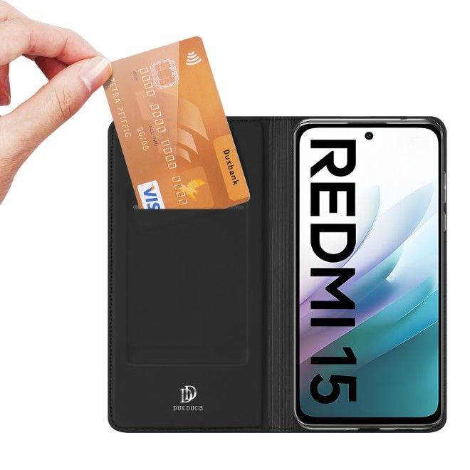 Dux Ducis - Xiaomi Redmi 15 Hülle - Handy Bookcover - Skin Pro Series - schwarz