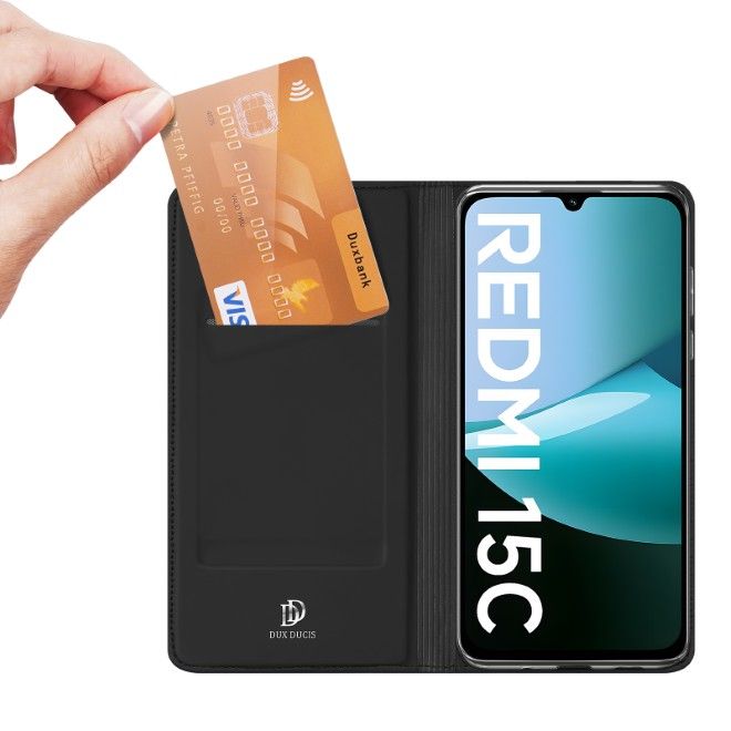 Dux Ducis - Xiaomi Redmi 15C / Poco C85 Hülle - Handy Bookcover - Skin Pro Series - schwarz