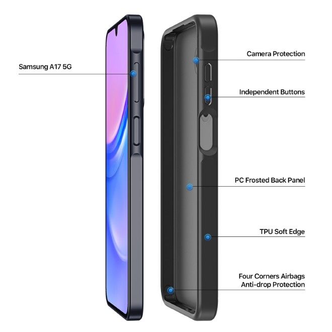 Dux Ducis - Samsung Galaxy A17 5G / A17 4G / A26 5G / A16 5G /A16 4G Hülle - TPU und PC Hardcase - Yind Series - schwarz