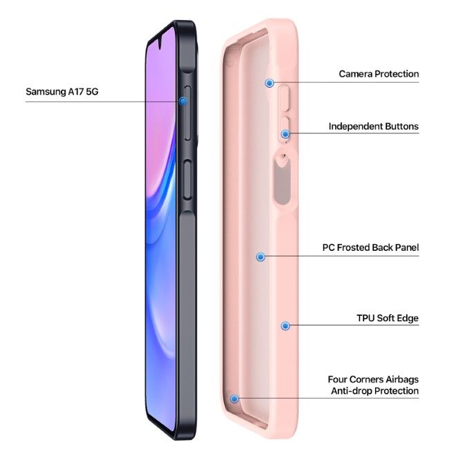 Dux Ducis - Samsung Galaxy A17 5G / A17 4G / A26 5G / A16 5G /A16 4G Hülle - TPU und PC Hardcase - Yind Series - hellpink