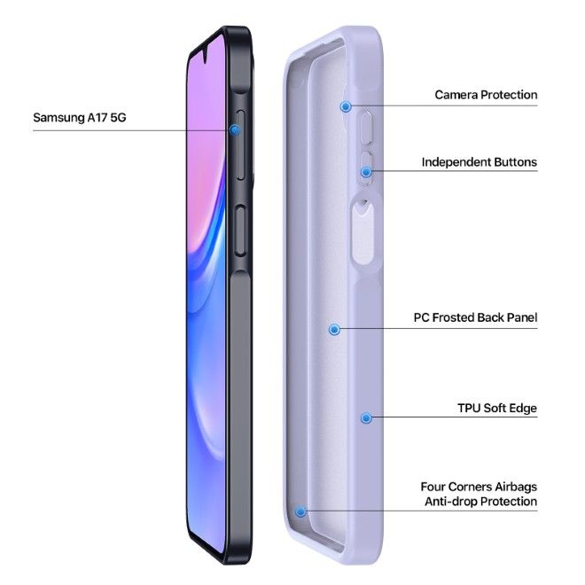 Dux Ducis - Samsung Galaxy A17 5G / A17 4G / A26 5G / A16 5G /A16 4G Hülle - TPU und PC Hardcase - Yind Series - hellpurpur