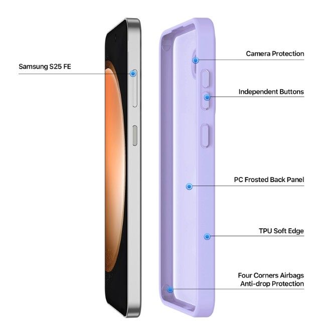 Dux Ducis - Samsung Galaxy S25 FE Hülle - TPU und PC Hardcase - Yind Series - hellpurpur