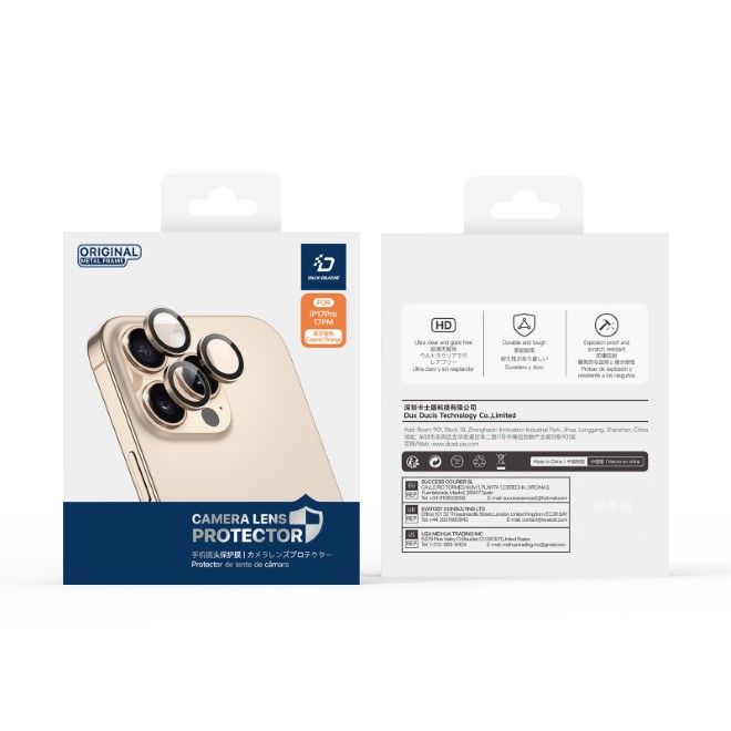 Dux Ducis - iPhone 17 Pro / Pro Max Kamera Schutzglas - HAWK Series - blau