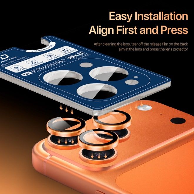 Dux Ducis - iPhone 17 Pro / Pro Max Kamera Schutzglas - HAWK Series - orange