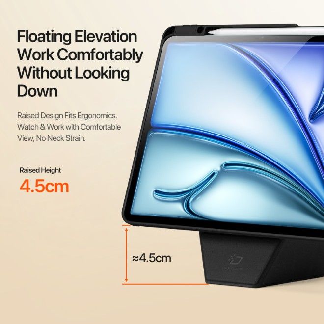 Dux Ducis - iPad Air 13 (2025/2024) / iPad Pro 12.9 (2022/2021/2020/2018) Hülle - Kunstleder Bookcover - Vers Series - schwarz