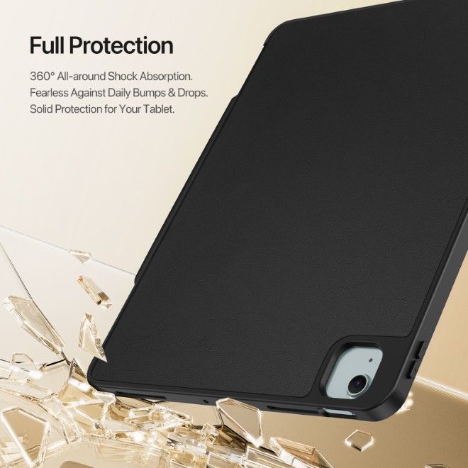 Dux Ducis - iPad Air 13 (2025/2024) / iPad Pro 12.9 (2022/2021/2020/2018) Hülle - Kunstleder Bookcover - Vers Series - schwarz