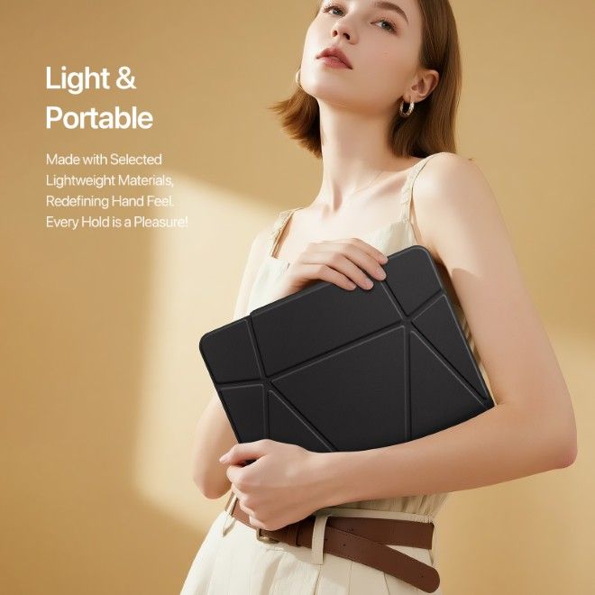 Dux Ducis - iPad Air 13 (2025/2024) / iPad Pro 12.9 (2022/2021/2020/2018) Hülle - Kunstleder Bookcover - Vers Series - schwarz