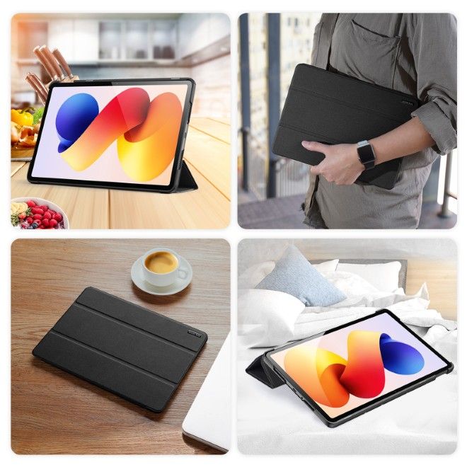 Dux Ducis - Xiaomi Redmi Pad 2 Pro / Pad Pro / Poco Pad 12.1 Hülle - Leder Smart Flip Case - Domo Series - schwarz