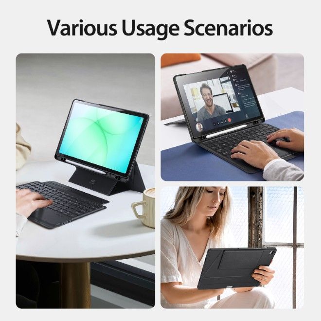 Dux Ducis - Samsung Galaxy Tab A11+ / A9+ Tastatur Hülle - Keyboard Case - DK Series - schwarz