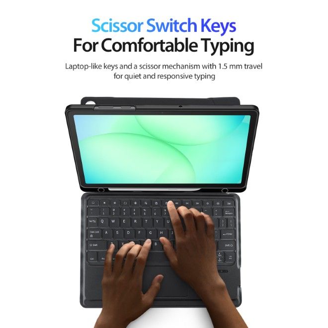Dux Ducis - Samsung Galaxy Tab A11+ / A9+ Tastatur Hülle - Keyboard Case - DK Series - schwarz