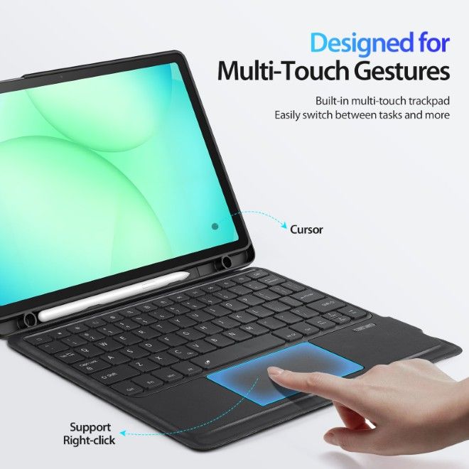Dux Ducis - Samsung Galaxy Tab A11+ / A9+ Tastatur Hülle - Keyboard Case - DK Series - schwarz