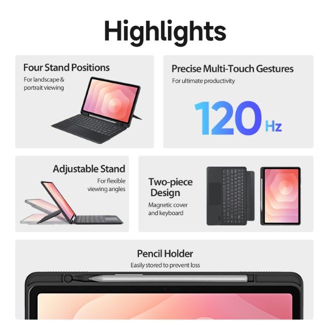 Dux Ducis - Samsung Galaxy Tab S11 Tastatur Hülle - Keyboard Case - DK Series - schwarz