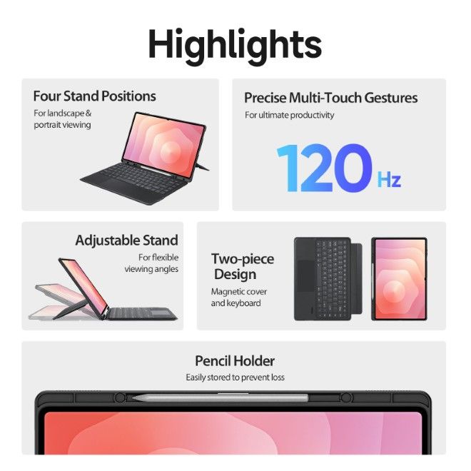 Dux Ducis - Samsung Galaxy Tab S11 Ultra Tastatur Hülle - Keyboard Case - DK Series - schwarz