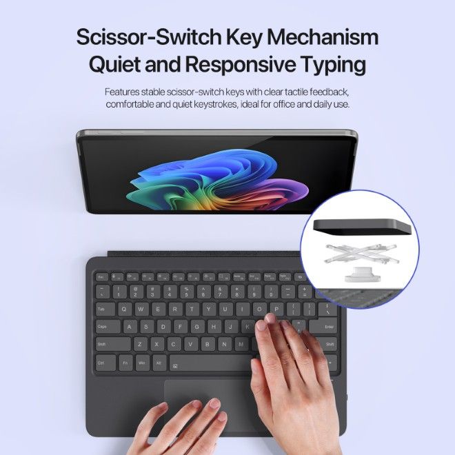 Dux Ducis - Microsoft Surface Pro 12 Clavier - Disposition US (QWERTY) - Série CK Pro - Gris