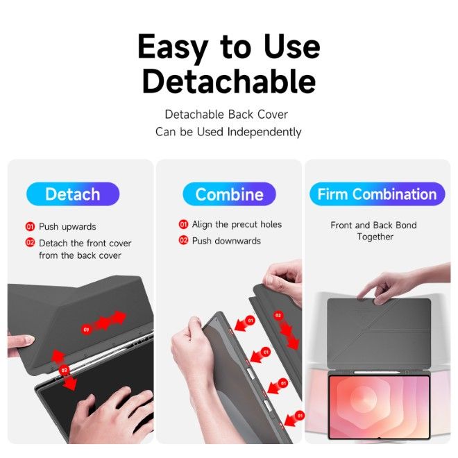 Dux Ducis - Samsung Galaxy Tab S11 Ultra Hülle - Leder Bookcover - Magi Series - grau