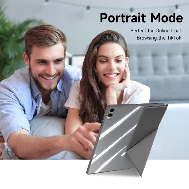 Dux Ducis - Samsung Galaxy Tab S11 Ultra Hülle - Leder Bookcover - Magi Series - grau